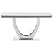 Kerwin U-base Rectangle Sofa Table White and Chrome - Orbit Furniture (Richmond,BC)