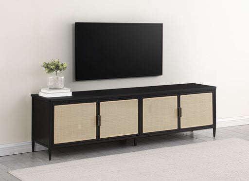 Amherst 4-door 78-inch Metal TV Stand Media Console Black - Orbit Furniture (Richmond,BC)
