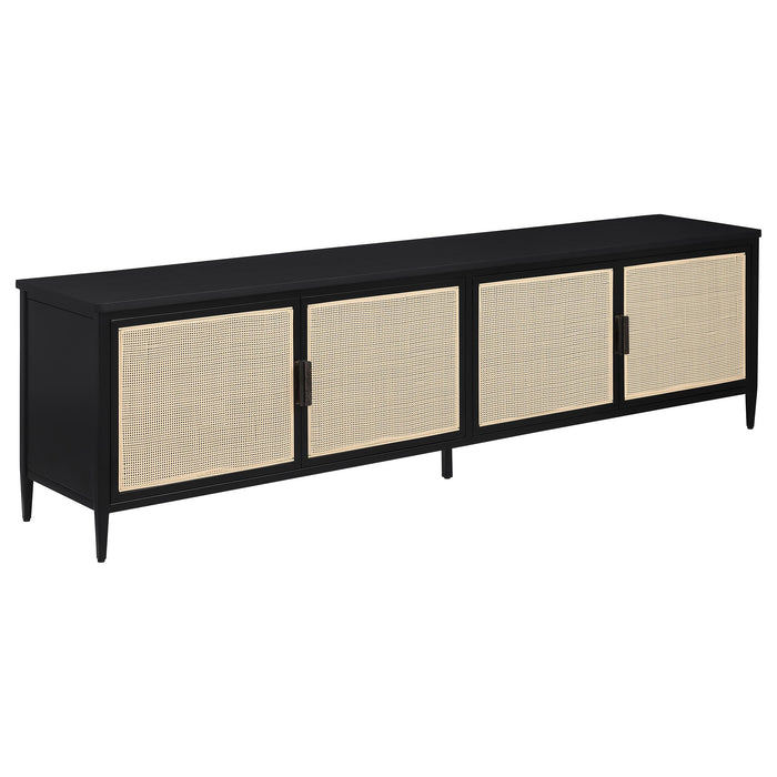 Amherst 4-door 78-inch Metal TV Stand Media Console Black - Orbit Furniture (Richmond,BC)