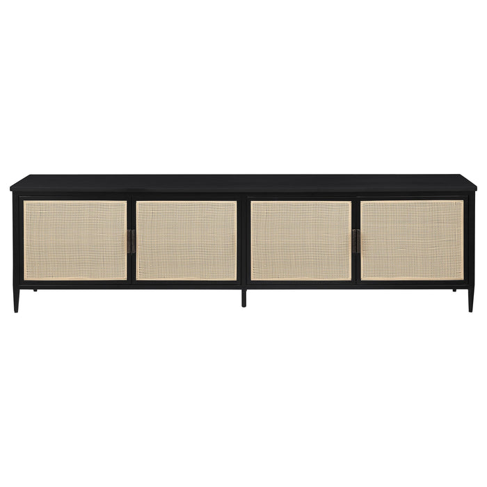 Amherst 4-door 78-inch Metal TV Stand Media Console Black - Orbit Furniture (Richmond,BC)