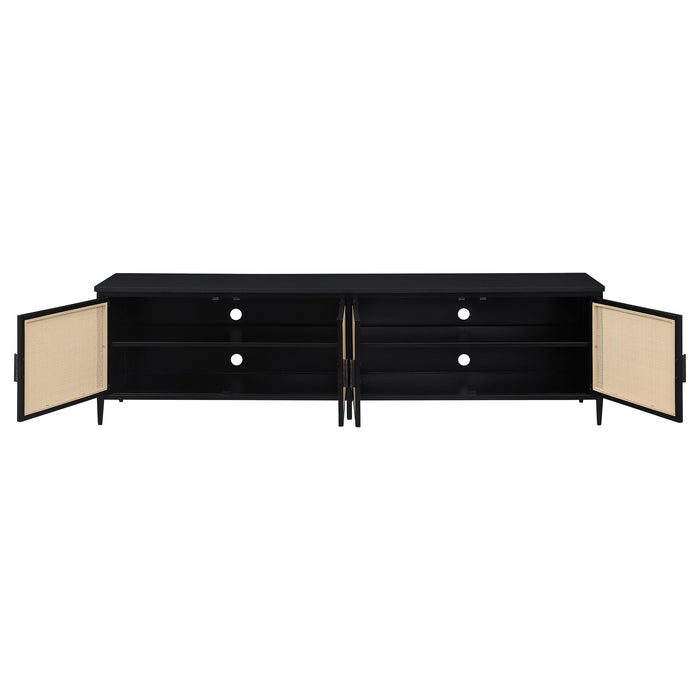 Amherst 4-door 78-inch Metal TV Stand Media Console Black - Orbit Furniture (Richmond,BC)