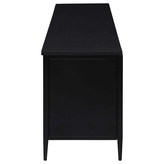 Amherst 4-door 78-inch Metal TV Stand Media Console Black - Orbit Furniture (Richmond,BC)