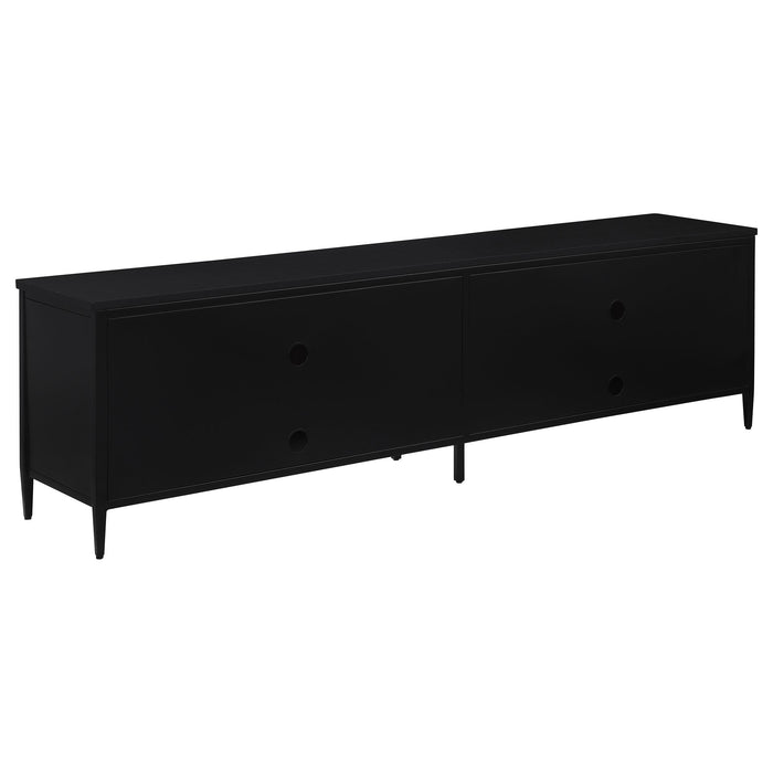 Amherst 4-door 78-inch Metal TV Stand Media Console Black - Orbit Furniture (Richmond,BC)