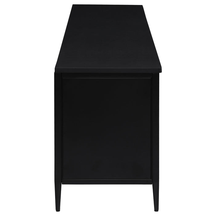 Amherst 4-door 78-inch Metal TV Stand Media Console Black - Orbit Furniture (Richmond,BC)
