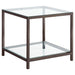 Trini End Table with Glass Shelf Black Nickel - Orbit Furniture (Richmond,BC)