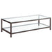 Trini Coffee Table with Glass Shelf Black Nickel - Orbit Furniture (Richmond,BC)