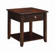 Bradford Square 1-shelf End Table Walnut - Orbit Furniture (Richmond,BC)