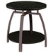 Dacre Round End Table Dark Grey and Black Nickel - Orbit Furniture (Richmond,BC)