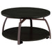 Dacre Round Coffee Table Dark Grey and Black Nickel - Orbit Furniture (Richmond,BC)