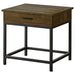 Byers Square 1-drawer End Table Brown Oak and Sandy Black - Orbit Furniture (Richmond,BC)