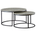 Lainey Round 2-piece Nesting Coffee Table Grey and Gunmetal - Orbit Furniture (Richmond,BC)