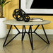 Hadi Round Coffee Table with Hairpin Legs Cement and Gunmetal - Orbit Furniture (Richmond,BC)