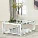 Valentina Rectangular Coffee Table with Glass Top Mirror - Orbit Furniture (Richmond,BC)