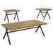 Colmar 3-piece Trestle Occasional Table Set Golden Oak and Gunmetal - Orbit Furniture (Richmond,BC)
