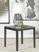 Mozzi Square End Table Faux Grey Marble and Black - Orbit Furniture (Richmond,BC)