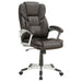 Kaffir Adjustable Height Office Chair Dark Brown and Silver - Orbit Furniture (Richmond,BC)