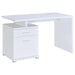 Irving 2-drawer Office Desk with Cabinet White - Orbit Furniture (Richmond,BC)