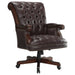 Calloway Tufted Adjustable Height Office Chair Dark Brown - Orbit Furniture (Richmond,BC)