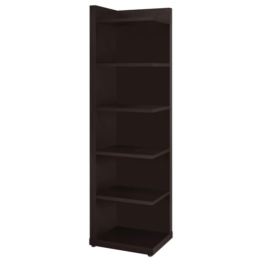 Pinckard 6-tier Corner Bookcase Cappuccino - Orbit Furniture (Richmond,BC)