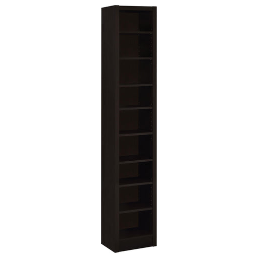 Eliam Rectangular Bookcase with 2 Fixed Shelves Cappuccino - Orbit Furniture (Richmond,BC)