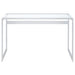 Hartford Glass Top Writing Desk Chrome - Orbit Furniture (Richmond,BC)