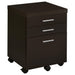 Skylar 3-drawer Mobile File Cabinet Cappuccino - Orbit Furniture (Richmond,BC)