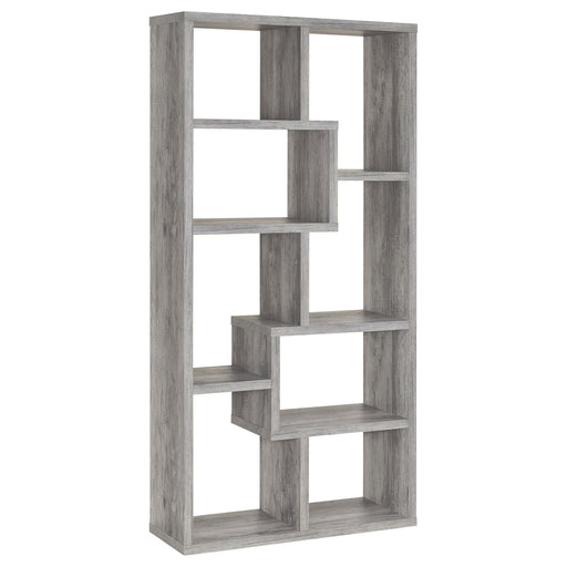 Theo 10-shelf Bookcase Grey Driftwood - Orbit Furniture (Richmond,BC)