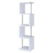 Baxter 4-shelf Bookcase White and Chrome - Orbit Furniture (Richmond,BC)