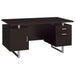 Lawtey Rectangular Storage Office Desk Cappuccino - Orbit Furniture (Richmond,BC)