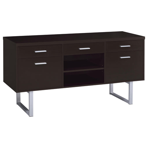 Lawtey 5-drawer Credenza with Adjustable Shelf Cappuccino - Orbit Furniture (Richmond,BC)