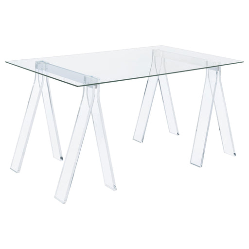 Amaturo Writing Desk with Glass Top Clear - Orbit Furniture (Richmond,BC)