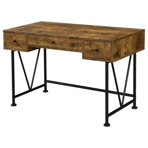 Analiese 3-drawer Writing Desk Antique Nutmeg and Black - Orbit Furniture (Richmond,BC)
