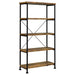 Analiese 4-shelf Bookcase Antique Nutmeg - Orbit Furniture (Richmond,BC)
