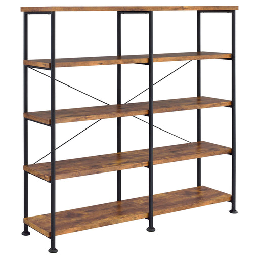 Analiese 4-shelf Open Bookcase Antique Nutmeg - Orbit Furniture (Richmond,BC)