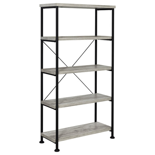 Analiese 4-shelf Bookcase Grey Driftwood - Orbit Furniture (Richmond,BC)
