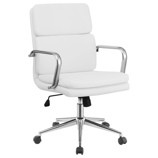 Ximena Standard Back Upholstered Office Chair White - Orbit Furniture (Richmond,BC)