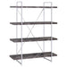 Grimma 4-shelf Bookcase Rustic Grey Herringbone - Orbit Furniture (Richmond,BC)