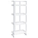 Ember 4-shelf Bookcase White High Gloss and Chrome - Orbit Furniture (Richmond,BC)