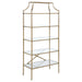Serena 5-tier Tempered Glass Shelves Bookcase Matte Gold - Orbit Furniture (Richmond,BC)
