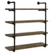 Elmcrest 40-inch Wall Shelf Black and Rustic Oak - Orbit Furniture (Richmond,BC)