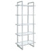 Hartford Glass Shelf Bookcase Chrome - Orbit Furniture (Richmond,BC)