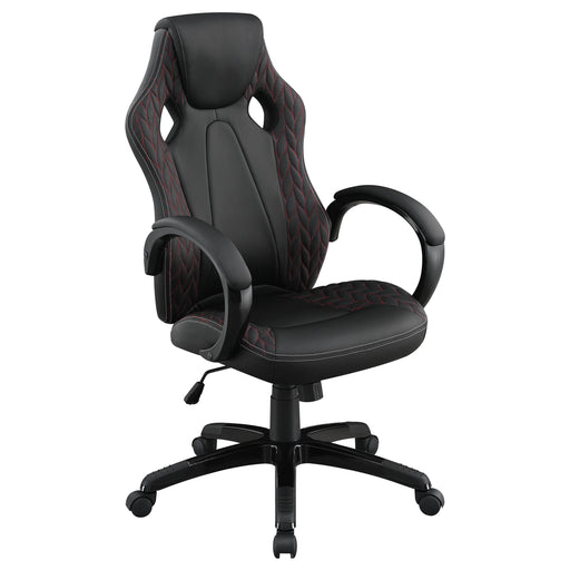 Carlos Arched Armrest Upholstered Office Chair Black - Orbit Furniture (Richmond,BC)