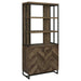 Millbrook 2-door Bookcase Rustic Oak Herringbone and Gunmetal - Orbit Furniture (Richmond,BC)