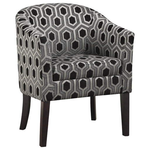 Jansen Hexagon Patterned Accent Chair Grey and Black - Orbit Furniture (Richmond,BC)