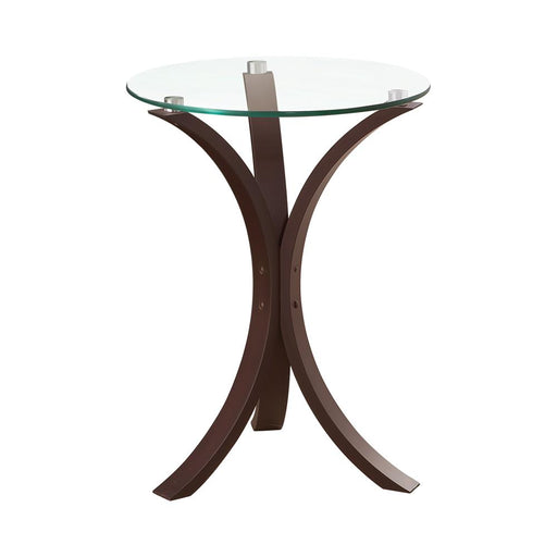 Edgar Round Accent Table Cappuccino - Orbit Furniture (Richmond,BC)