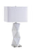 Camie Geometric Ceramic Base Table Lamp White - Orbit Furniture (Richmond,BC)