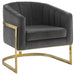 Joey Tufted Barrel Accent Chair Dark Grey and Gold - Orbit Furniture (Richmond,BC)