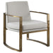 Cory Concave Metal Arm Accent Chair Cream and Bronze - Orbit Furniture (Richmond,BC)