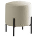 Basye Round Upholstered Ottoman Beige and Matte Black - Orbit Furniture (Richmond,BC)