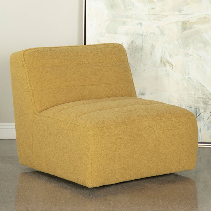Cobie Upholstered Swivel Armless Chair - Orbit Furniture (Richmond,BC)